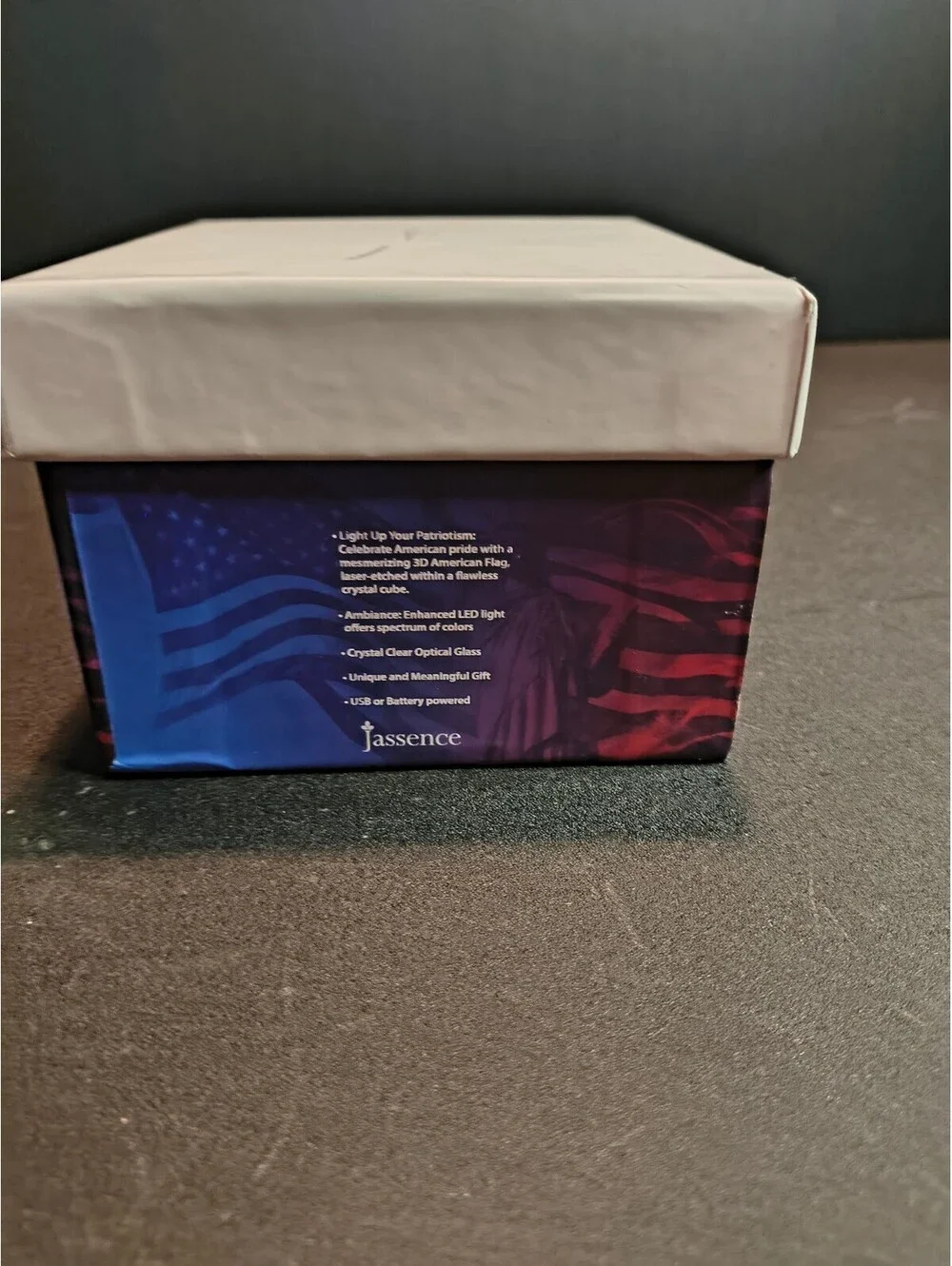 Jassence America is Blessed LED Light with Crystal Block and Base